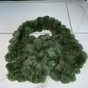 Elegant Green Rabbit  Fur Scarf